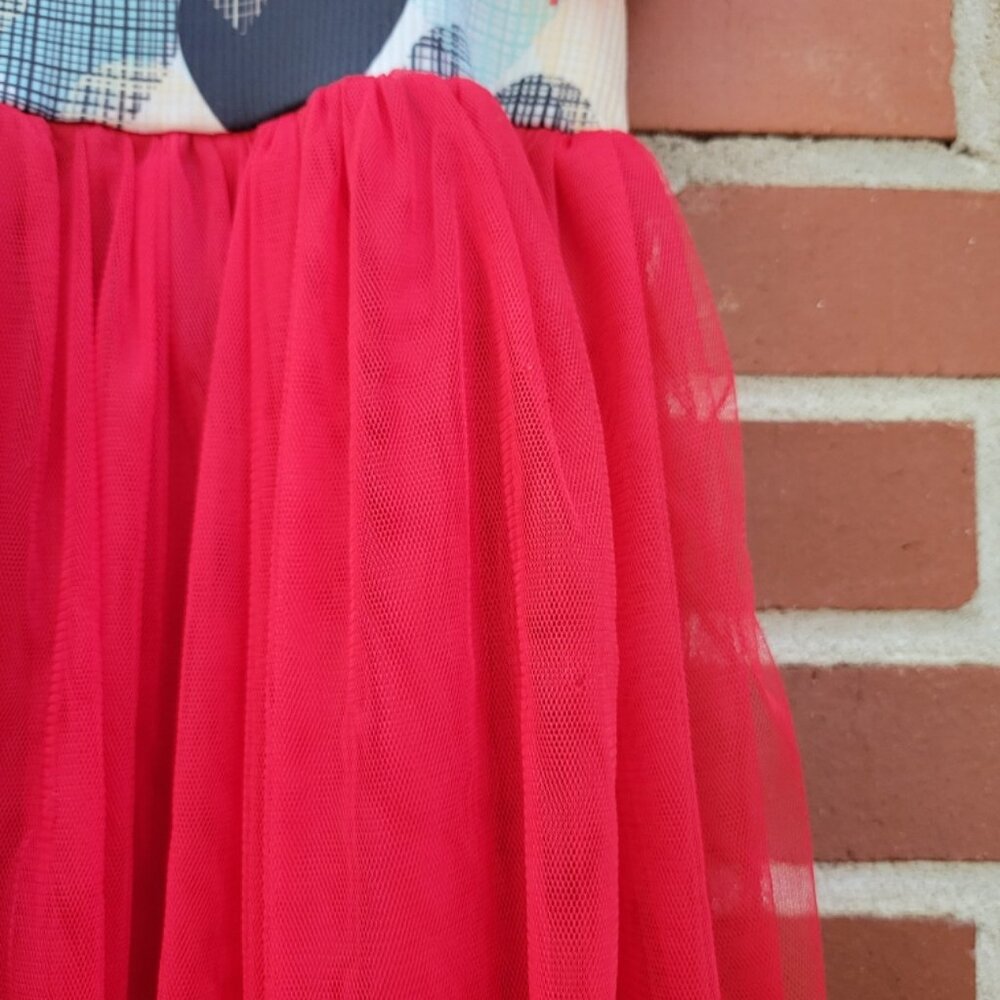 Girls - Orchid Lane Red Tulle Heart Dress - Size 6 - Picture 6 of 6